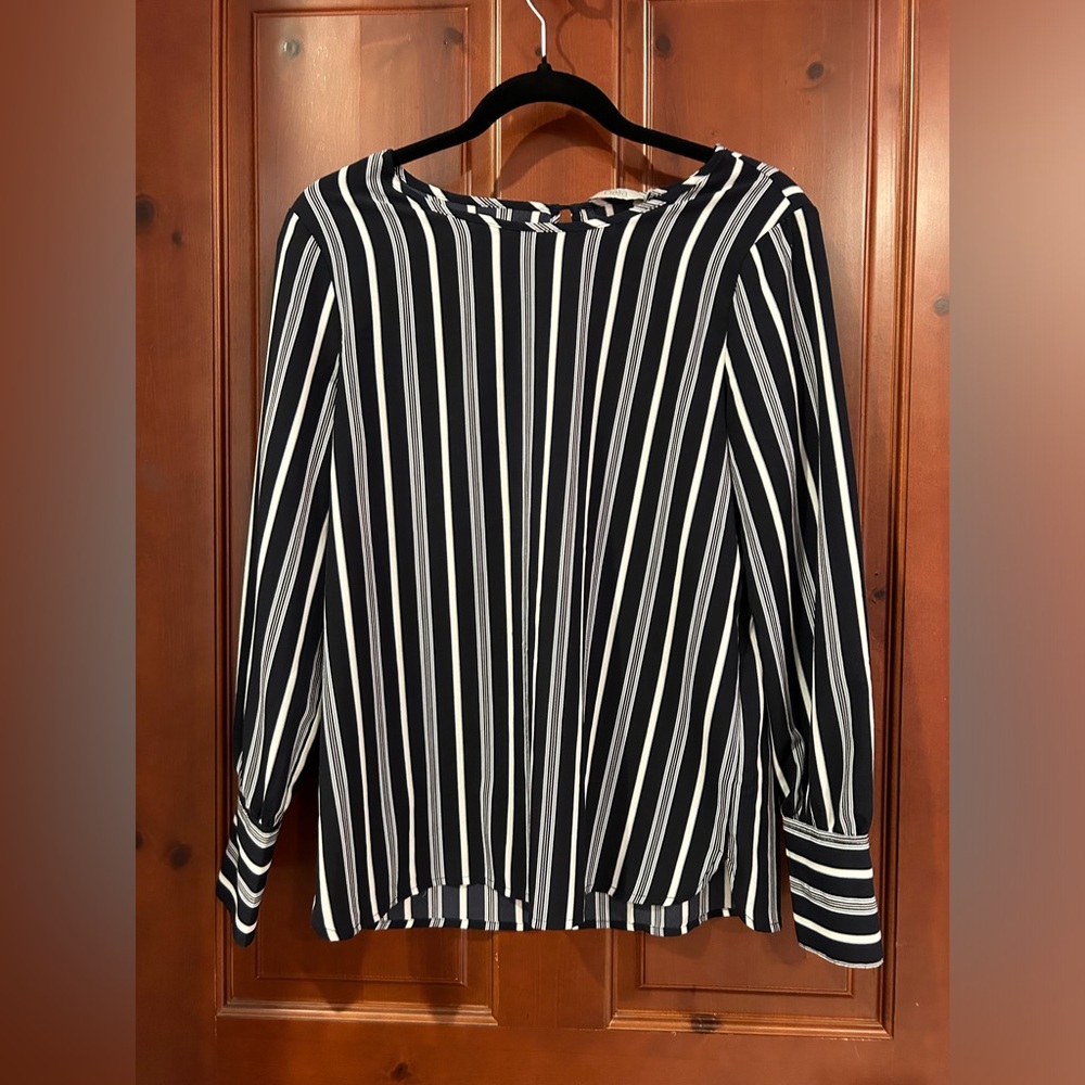 Dahlia Navy Blue Striped Blouse